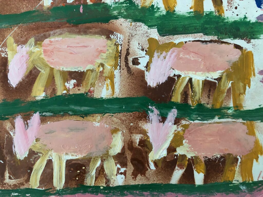 Kuh - Collage in Rosa Krüsi Hans
