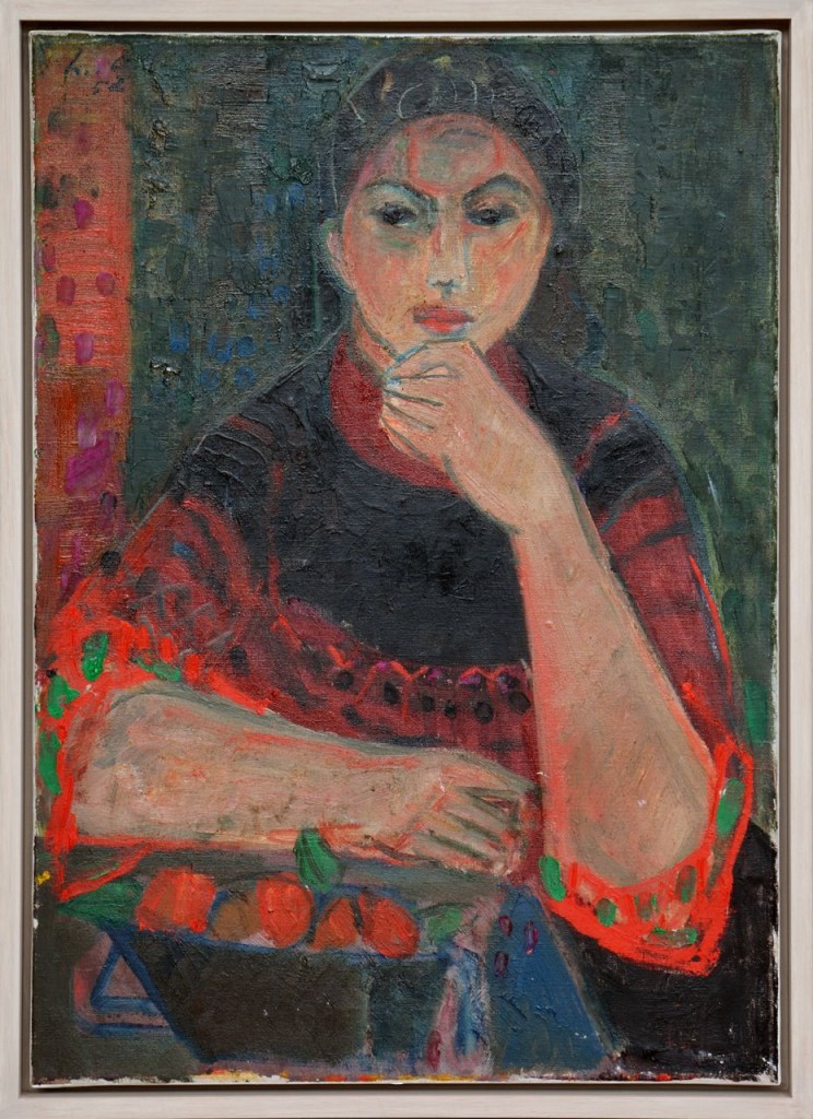 Damenportrait mit Früchteschale Herbst Adolf