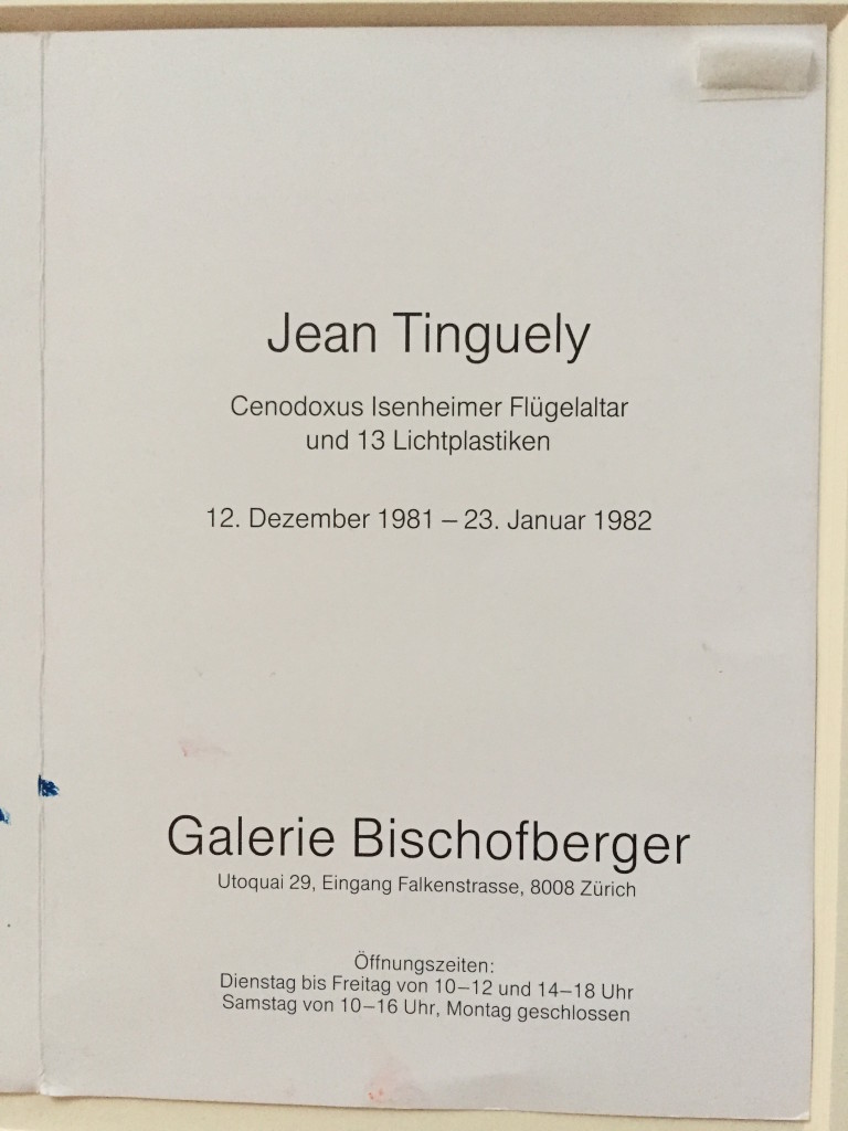 1 Handüberarbeitete Einladungskarte Tinguely Jean
