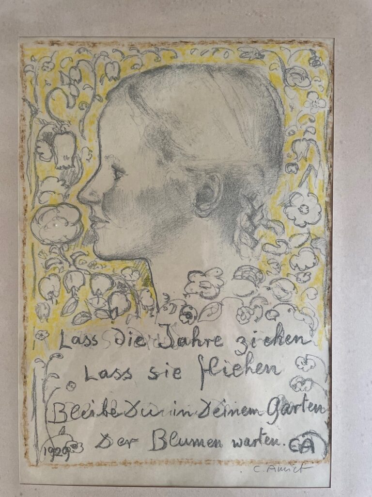 Koloriertes Neujahrsblatt 1929 Amiet Cuno