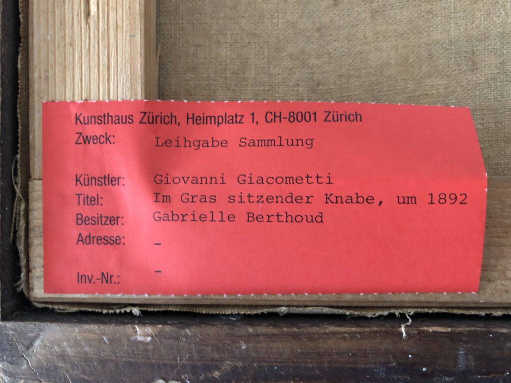 Im Gras sitzender Knabe Giacometti Giovanni