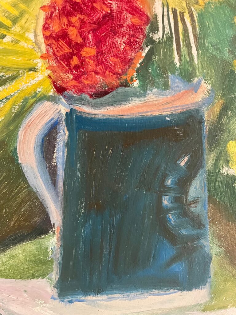 Blumenbouquet in blauer Vase 1973 Pfister Albert