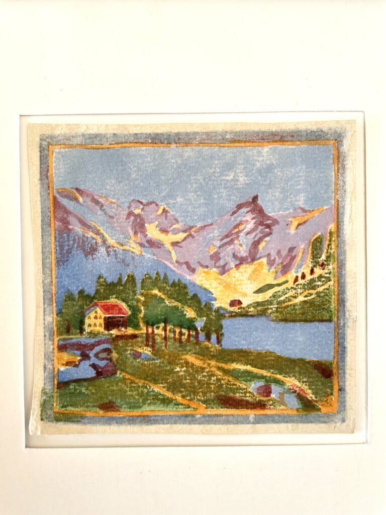 Seealpsee Linolschnitt aus 1931 Appenzellermalerei Antike
