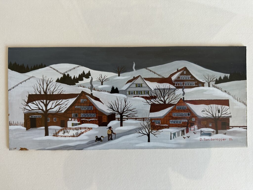Appenzeller Höfe im Winter Appenzellermalerei Antike
