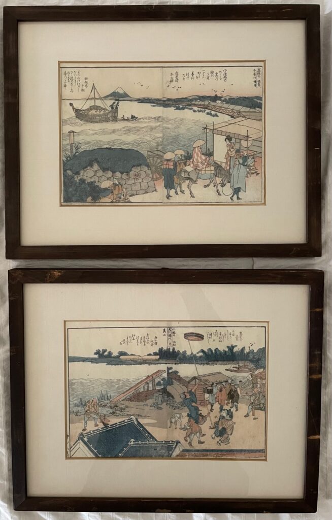 offenbar zwei Hokusai Holzschnitte Asiatische Holzschnitte
