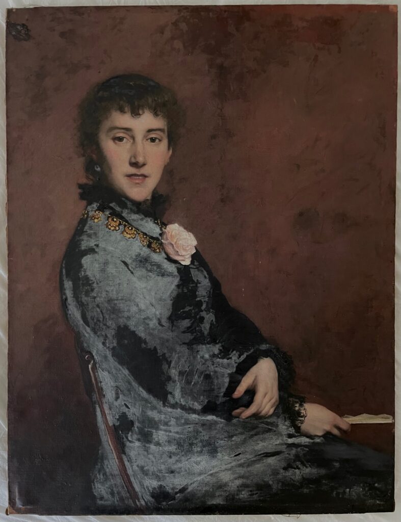 Damenportrait mit Rose De Pury Edmond-Jean