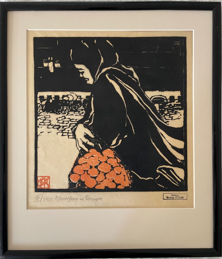 Marktfrau mit Orangen um 1908 Koller-Pinell Broncia